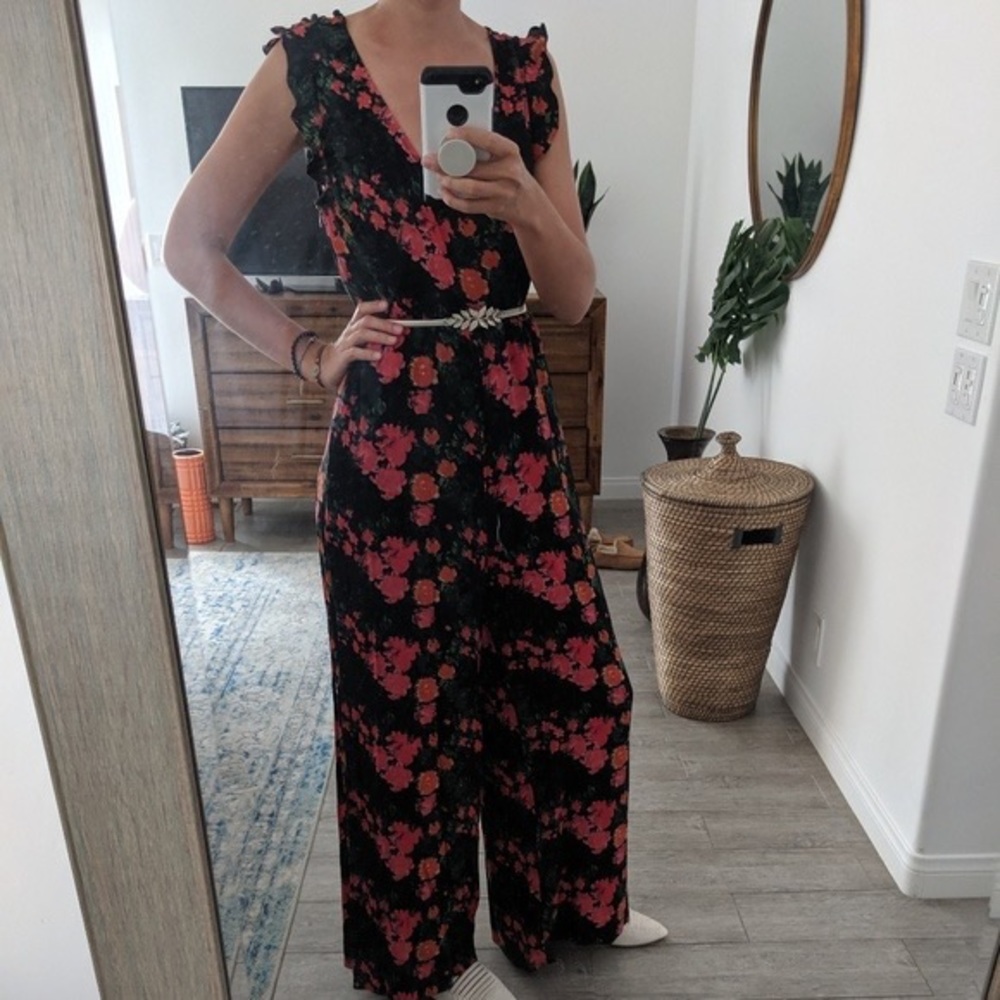 Anthropologie Floral Jumpsuit